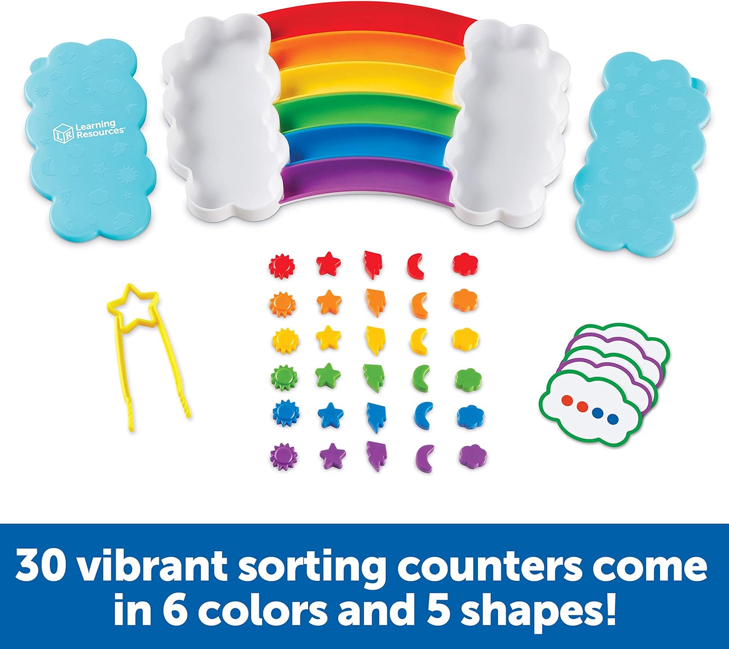 Learning Resources Rainbow Sorting Set , fine motor, sorting, patterning & addition skills, Toddler Educational Toys, sensory tray - Image 5