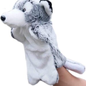 Plush Husky Hand Puppets Dog Stuffed Animals Toys for Imaginative Pretend Play Storytelling