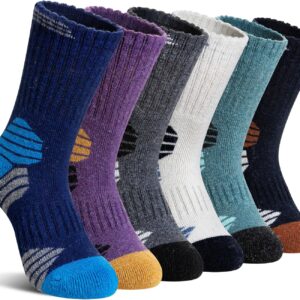 DoSmart Kids Hiking Walking Socks, Boys Girls Toddlers Merino Wool Warm Wicking Cushion Crew Socks