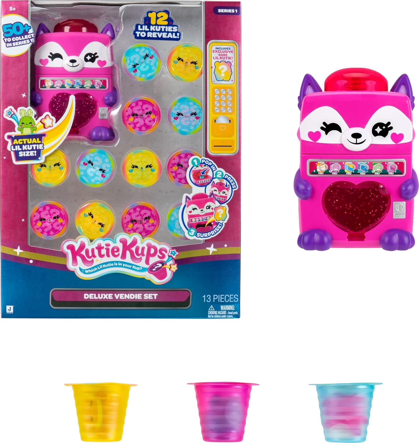 4” Foxy Vending Machine Kutie with (12) Kups Each Featuring Surprise Collectible Lil Kuties Micro Figures - Ages 5+