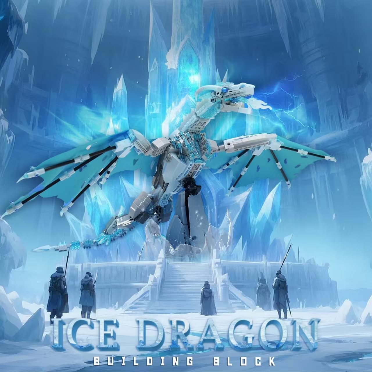 QFJ Ideas Ice Dragon Building Set,Compatible with Mainstream Brands Adults Collectible MOC Dragon Model STEM Toy for GOT Fans Home Decor,Creative Gift for Kids Boys & Girls 8-16 (1019 PCS) - Image 2