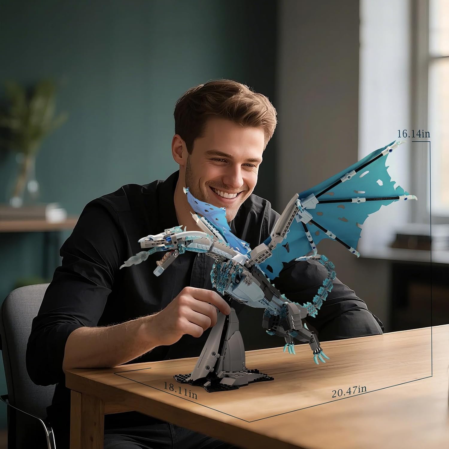 QFJ Ideas Ice Dragon Building Set,Compatible with Mainstream Brands Adults Collectible MOC Dragon Model STEM Toy for GOT Fans Home Decor,Creative Gift for Kids Boys & Girls 8-16 (1019 PCS) - Image 6