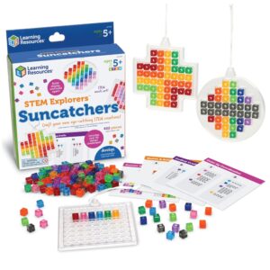 Learning Resources STEM Explorers Suncatchers – STEM Building Art Crafts, Creative Educational Toys for Boys and Girls, Art for Kids Ages 5+, Arts and Crafts Set, STEAM Activities