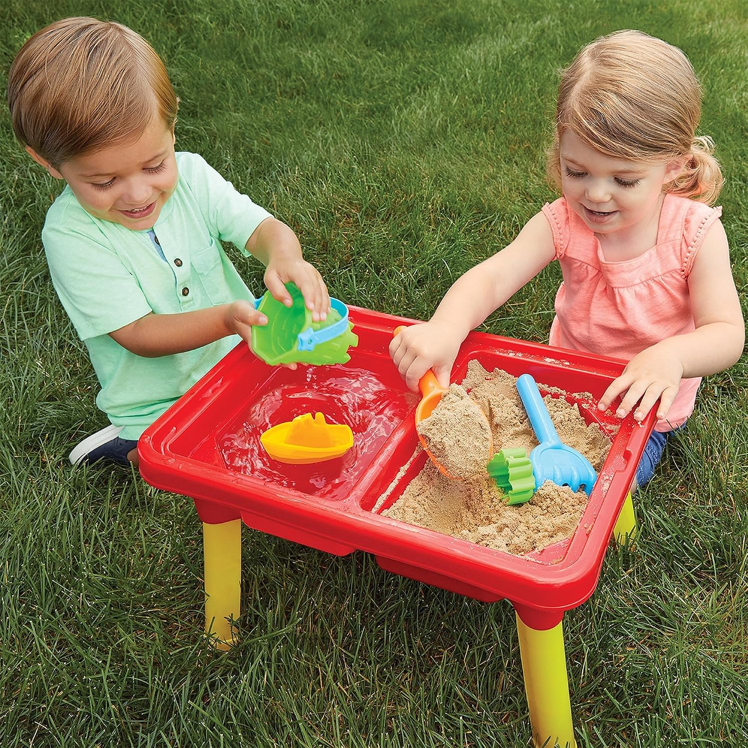 Toddler Sensory Kids Table with Lid | Sensory Bin | Kidoozie | Mega Block Compatible Lid | Indoor Outdoor Use , Red, G02521 17 x 12.5 x 11 inches - Image 4