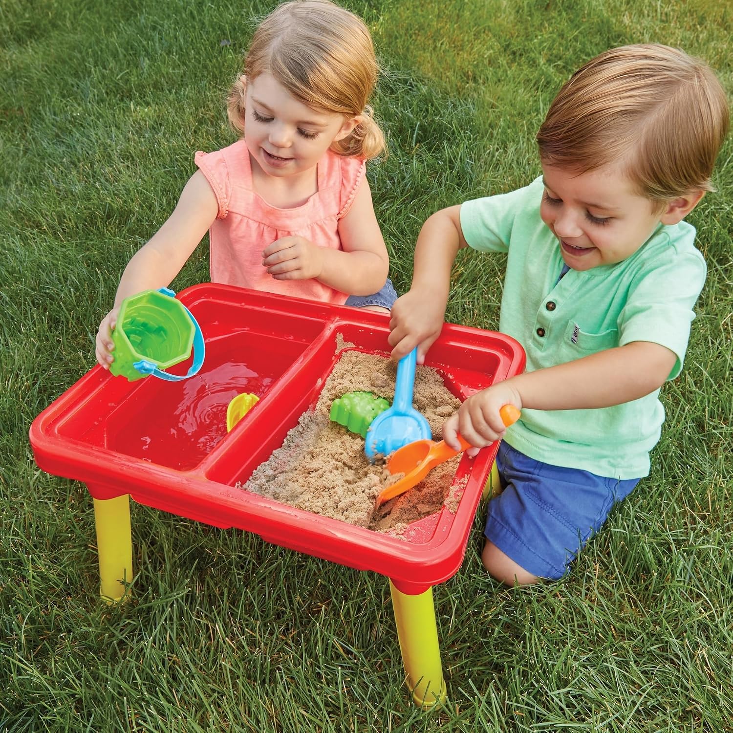 Toddler Sensory Kids Table with Lid | Sensory Bin | Kidoozie | Mega Block Compatible Lid | Indoor Outdoor Use , Red, G02521 17 x 12.5 x 11 inches - Image 9
