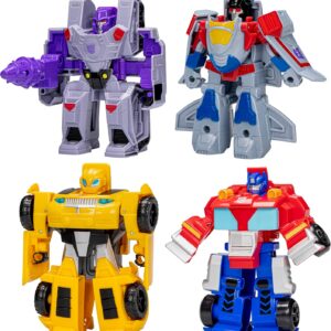 Transformers Toys Heroes vs Villains 4-Pack, Autobot and Decepticon 4.5-Inch Action Figures, Preschool Robot Toys for Kids Ages 3 and Up (Amazon Exclusive)