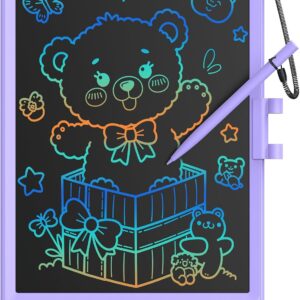 Bravokids 10 Inch LCD Writing Tablet for 3-8 Year Olds – Electronic Drawing Pad and Doodle Board as Educational Birthday Gifts for Girls and Boys (Purple)