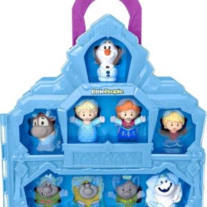 Fisher-Price Little People Toddler Toy Disney Frozen Carry Along Castle Case Playset with Figures for Pretend Play Kids Ages 18+ Months​
