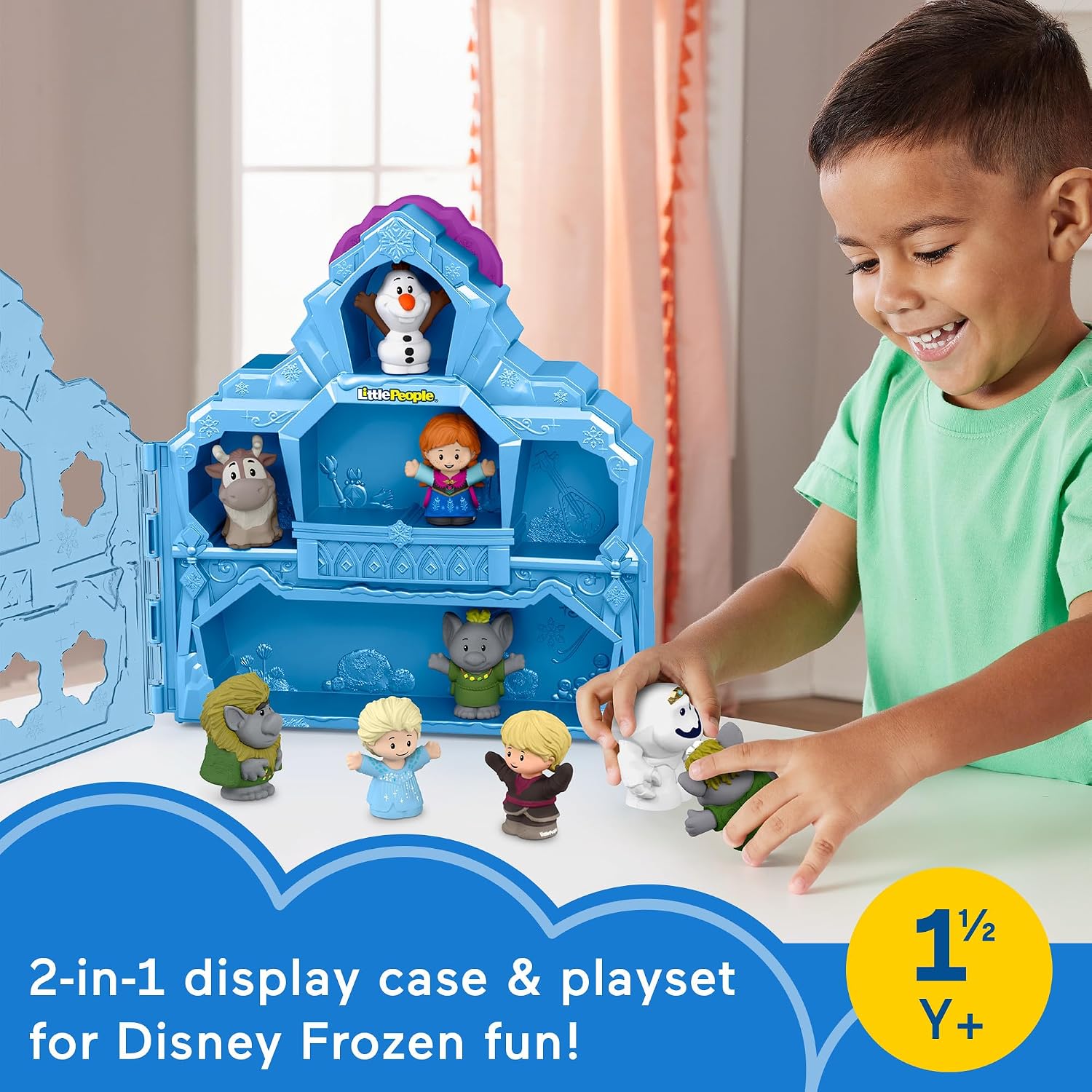 Fisher-Price Little People Toddler Toy Disney Frozen Carry Along Castle Case Playset with Figures for Pretend Play Kids Ages 18+ Months - Image 2