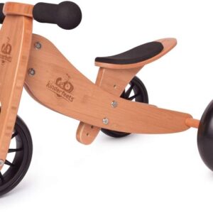 Kinderfeets TinyTot 2-in-1 Wooden Balance Bike and Tricycle – Easily Convert from Bike to Trike | Sustainable and Eco-Friendly | Adjustable Riding Balance Toy for Kids and Toddlers (Bamboo)