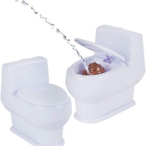 ArtCreativity Squirt Toilet Toy – 4 Inch Mini Toilet Toy for Kids & Adults with 3D Poo Emoji, Lift Seat to Spray Water, Funny Squirting Toilet Gag Gift, Prank Toy & Joke Gift for Boys & Girls
