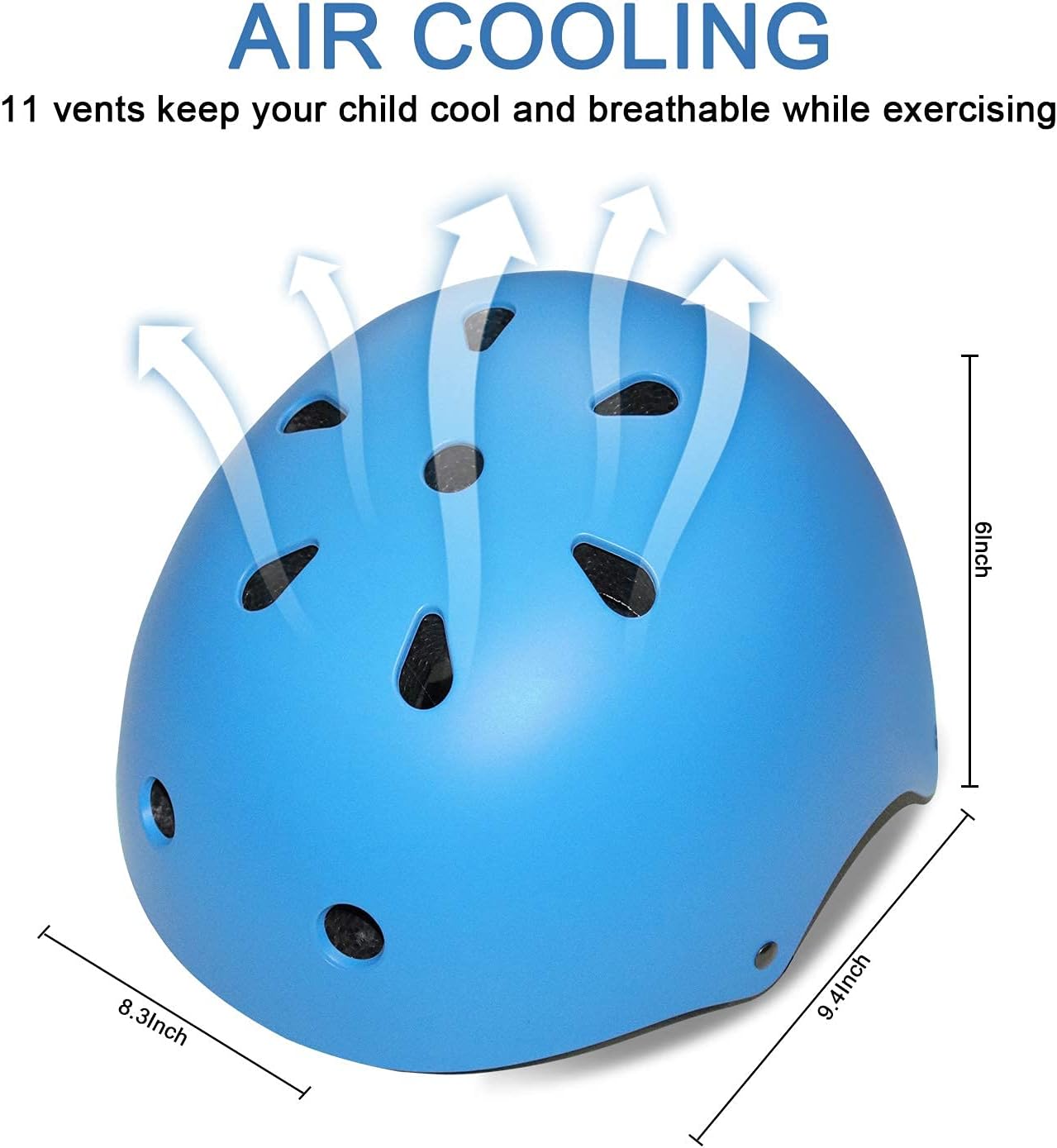 Kids Bike Helmet Adjustable Toddler Bike Helmets for Kids 2-5-8/8-14 Years with Knee Elbow Wrist Pads for GirlsBoys Youth Skateboard Bicycle Helmet for Scooter Roller Skating Balance Bike - Image 3