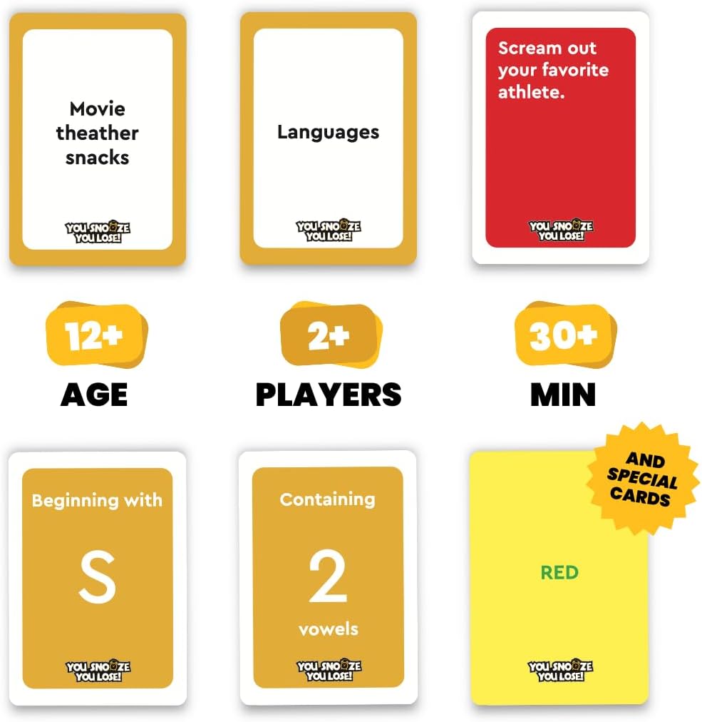Viral Studios You Snooze You Lose – Fast-Paced Word Party Game for Teens & Adults | 200 Hilarious Matching Cards for Game Nights, Parties & Family Fun Ages 15+ - Image 4