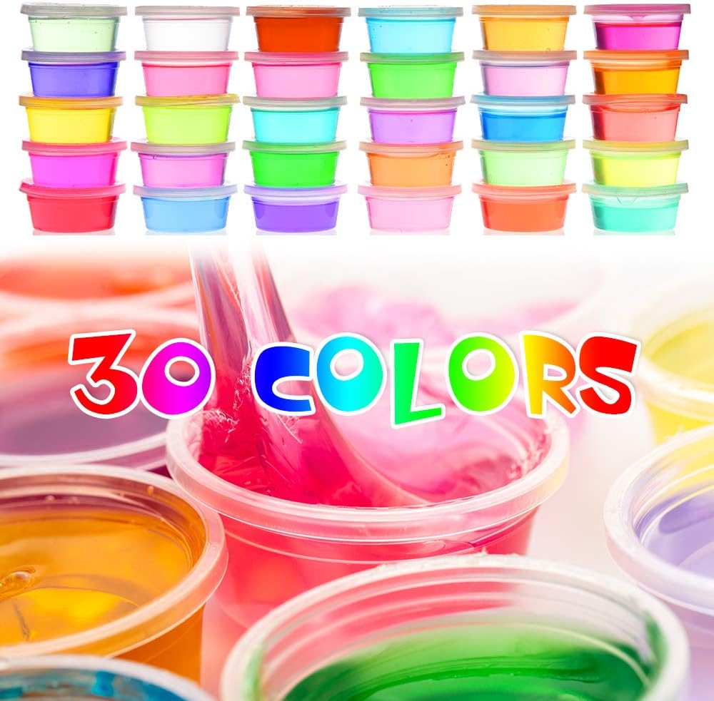 Slime Supplies Kit, 135 Pack Slime Making Kit 30 Crystal Slime, Glitter Jars, Charms, Sugar Paper, Foam Beads, Fishbowl Beads, Toy Cups, Slices, Air Dry Clay and Tools for Kids Girls by WINLIP - Image 2