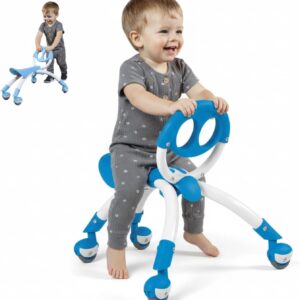 YBIKE Pewi Walking Ride On Toy – from Baby Walker to Toddler Ride On for Ages 9 Months to 3 Years Old, YPIW3, Blue