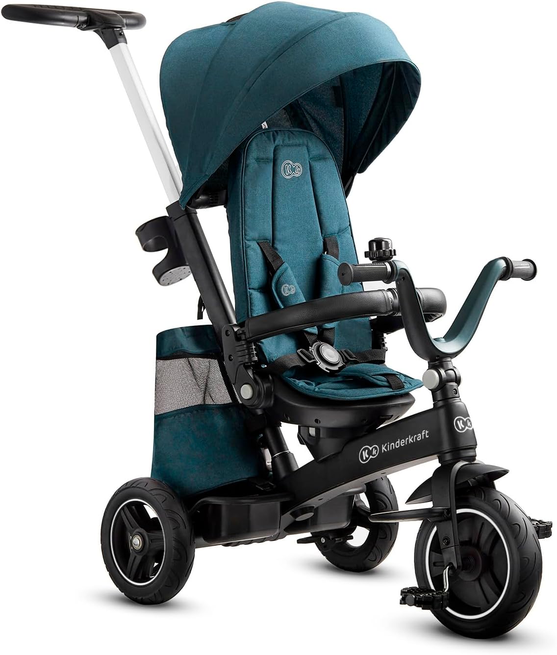Kinderkraft EASYTWIST Trycicle for Kids Toddlers, Trike 5-in-1, Swivel seat 360° Rotation, Waterproof Material with UPF50+ Filter, Adjustable Parent Handle, Green - Image 3