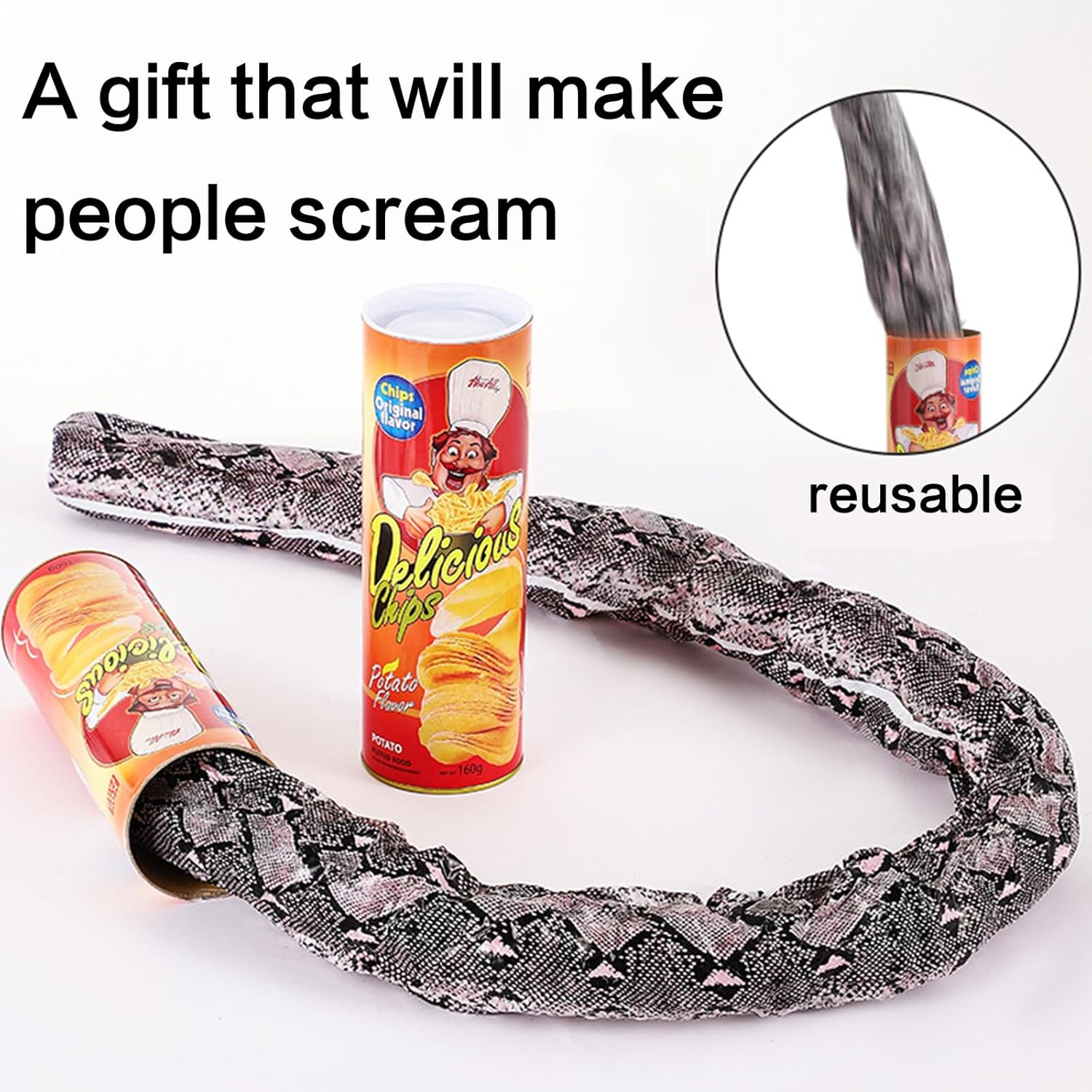 Winbar Prank Gifts for Kids, Funny Classic Snake in a Can Prank for Kids Magic Potato Chip Cans Fries Toys April Fools' Day and Halloween Party Decoration - Image 7