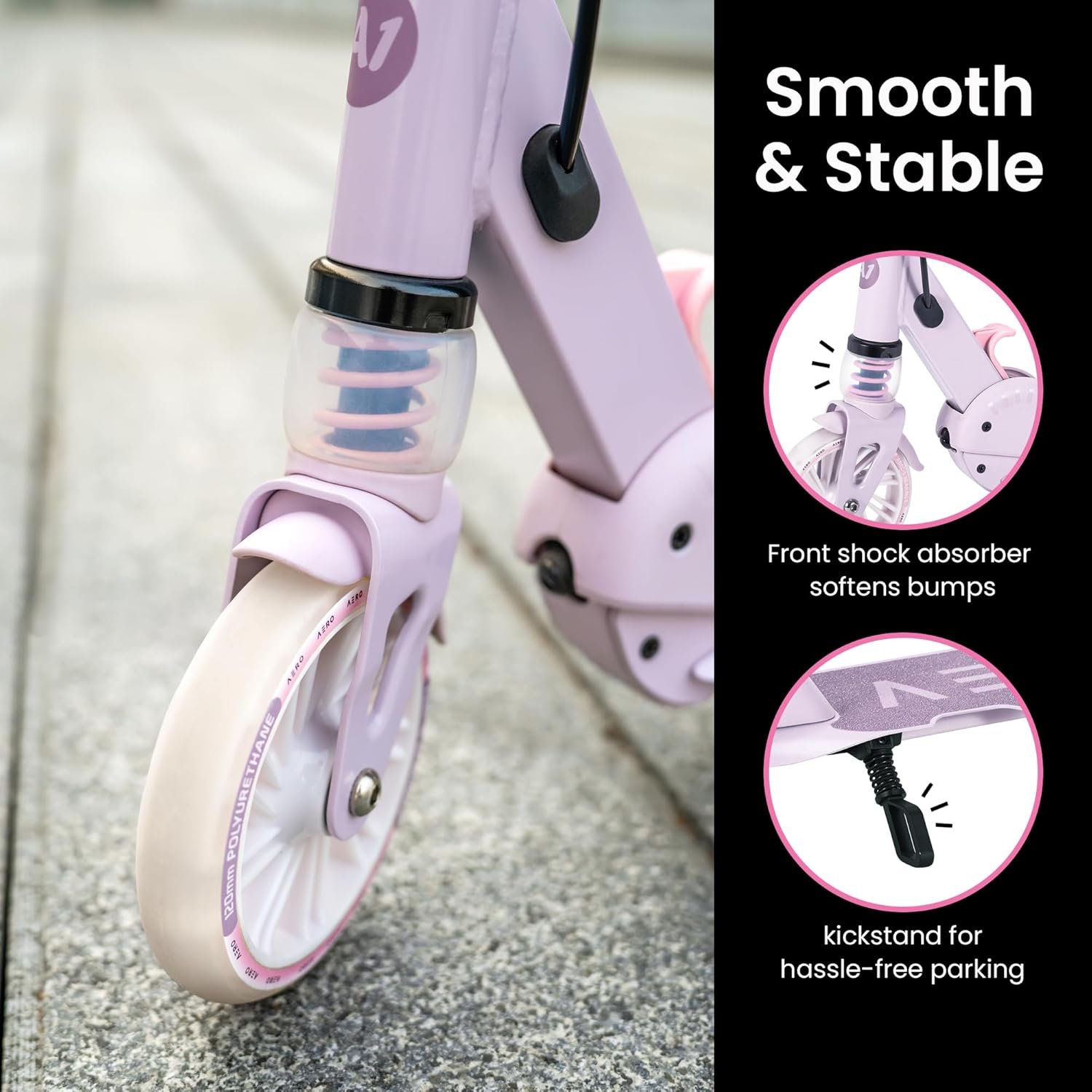 Aero Scooter for Kids 5-8 | Dynamic Lights, Hand Brake & Shock Absorption | Boys Girls 2 Wheels Kick Scooter | Foldable & Height Adjustable - Image 3