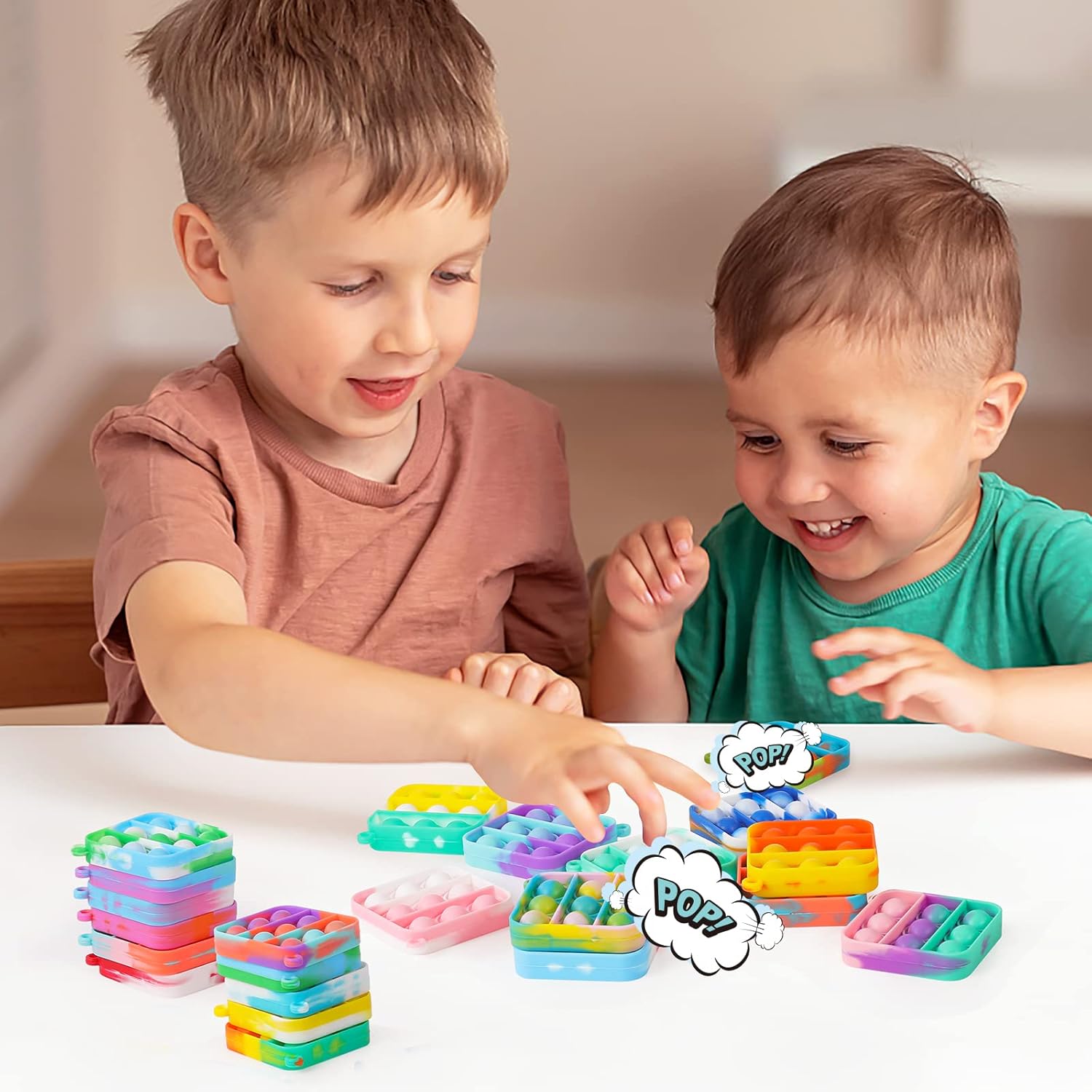 Pop Fidget Toys Bulk Its Party Favors for Kids 4-8 8-12 30 Pack Mini Pop Keychain It Small Fidgets for Classroom Prizes School End of Year Student Gifts from Teacher Birthday Goodie Bag Stuffers - Image 3