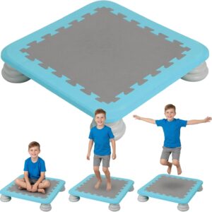 Mini Trampoline for Kids, 25 Inch Indoor Sensory Balance Trampoline with Non Slip Base, EVA Cushion Rebounder Jumping Board Compact Bounce Platform for 3-12 Boys & Girls
