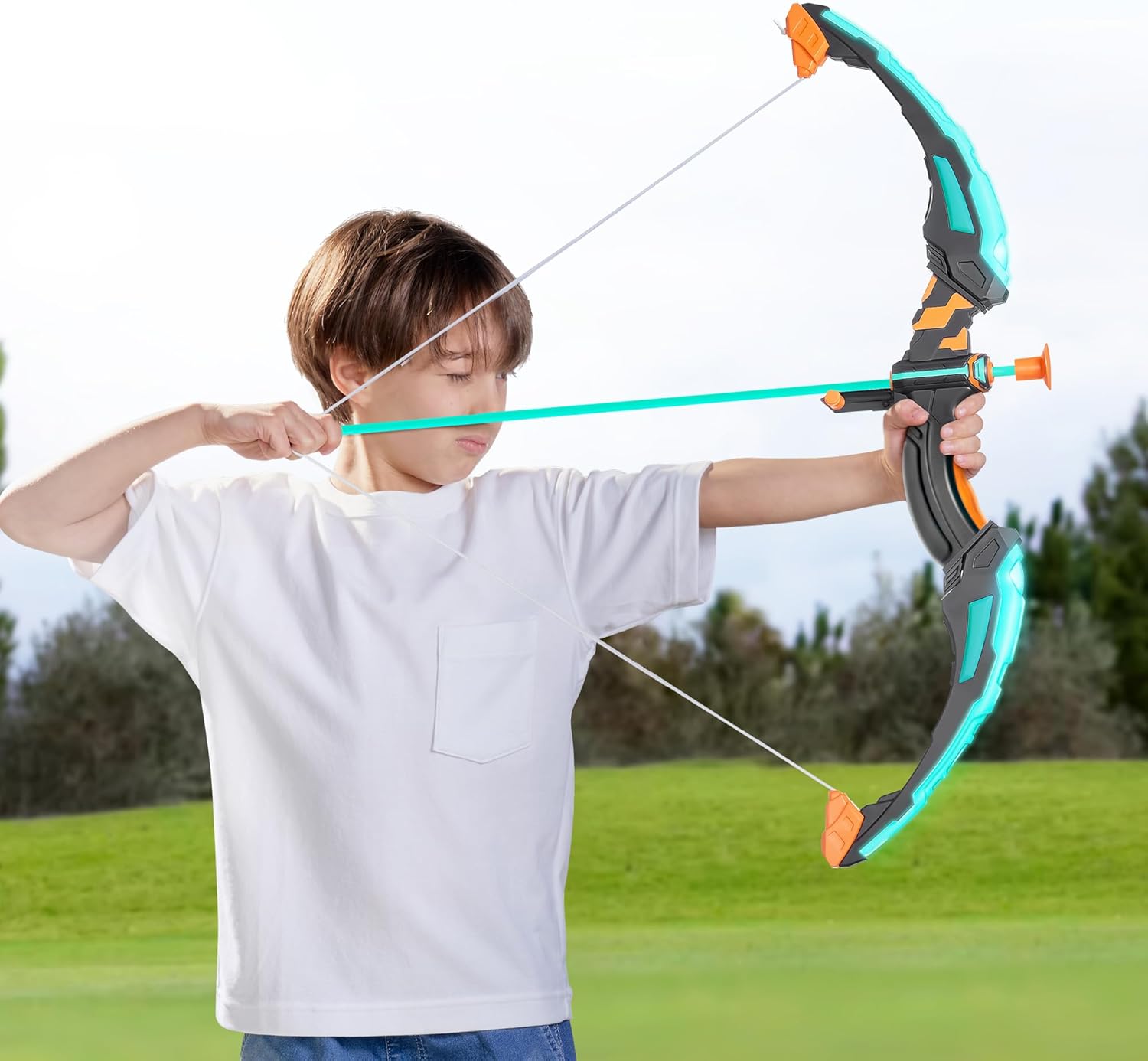 JOYIN Kids Bow and Arrow Set, LED Light Up Archery Toy Set with 9 Suction Cup Arrows, Target & Arrow Case, Indoor and Outdoor Hunting Play Gift Toys for Kids, Boys & Girls Ages 6-12 - Image 8