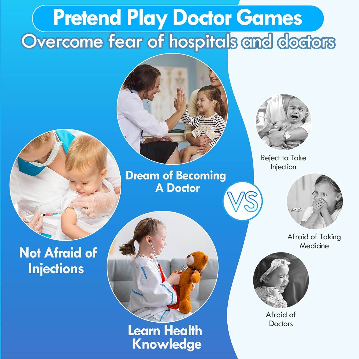 Lehoo Castle Doctor Kit for Toddlers 3-5, Kids Doctors Play Set, Pretend Play with Doctor Costume Toy Stethoscope Medical Kits for Girls Boys 3 4 5 - Image 6
