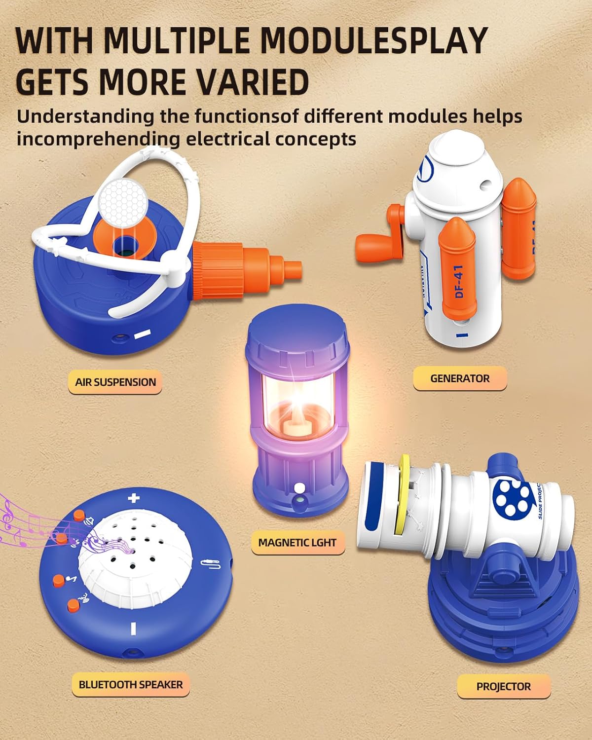 Science STEM Kits for Kids, Electronics Exploration Kit, 66 Pcs DIY Circuit Parts, Over 1200 Projects, STEM Educational Toy Gifts for Kids Boys Girls Ages 3 4 5 6 7 8 9 10 11 12, Color Project Manual - Image 6