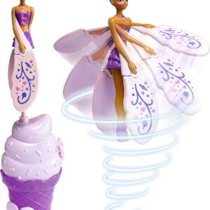 Sky Dancers Purple Licious– The Original Flying Doll Toy – Pull String Powered, Use Indoors or Outdoors, No Batteries Required, Gift for Kids 6+