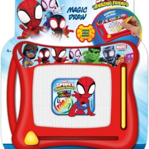 JA-RU Marvel Spiderman Magic Magnetic Drawing Board (1 Toy) Draw, Sketch & Doodle Tablet for Kids, Boys & Girls. Car Trip Game & Activity Travel Toys. Mess-Free Educational Learning Pad. C-6906-1s