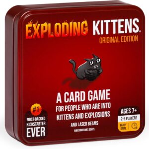 Exploding Kittens Original Edition in Collectible Tin – Fun & Hilarious Card Game for Kids and Adults, Ideal for Party Family Game Night and Party, 56 Cards Included