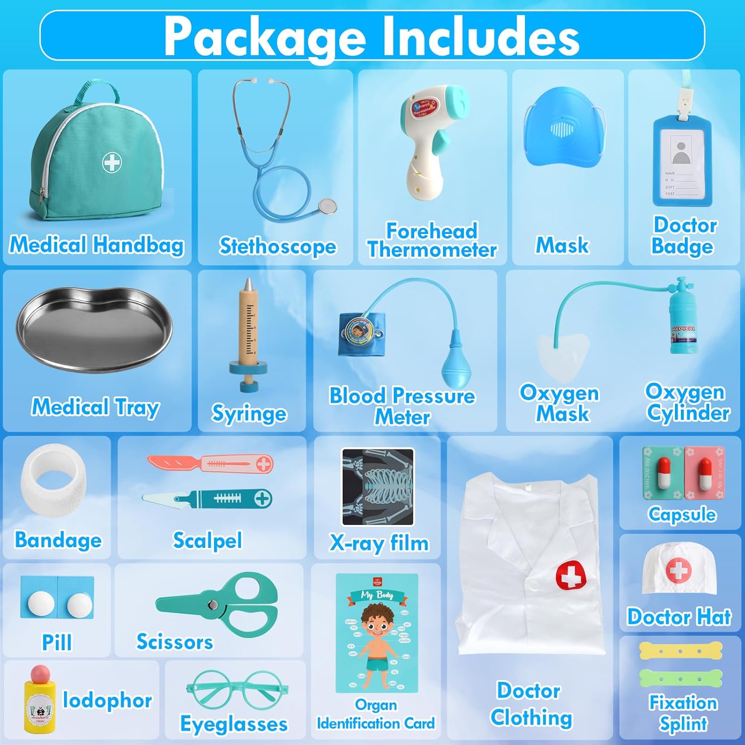 Lehoo Castle Doctor Kit for Toddlers 3-5, Kids Doctors Play Set, Pretend Play with Doctor Costume Toy Stethoscope Medical Kits for Girls Boys 3 4 5 - Image 7