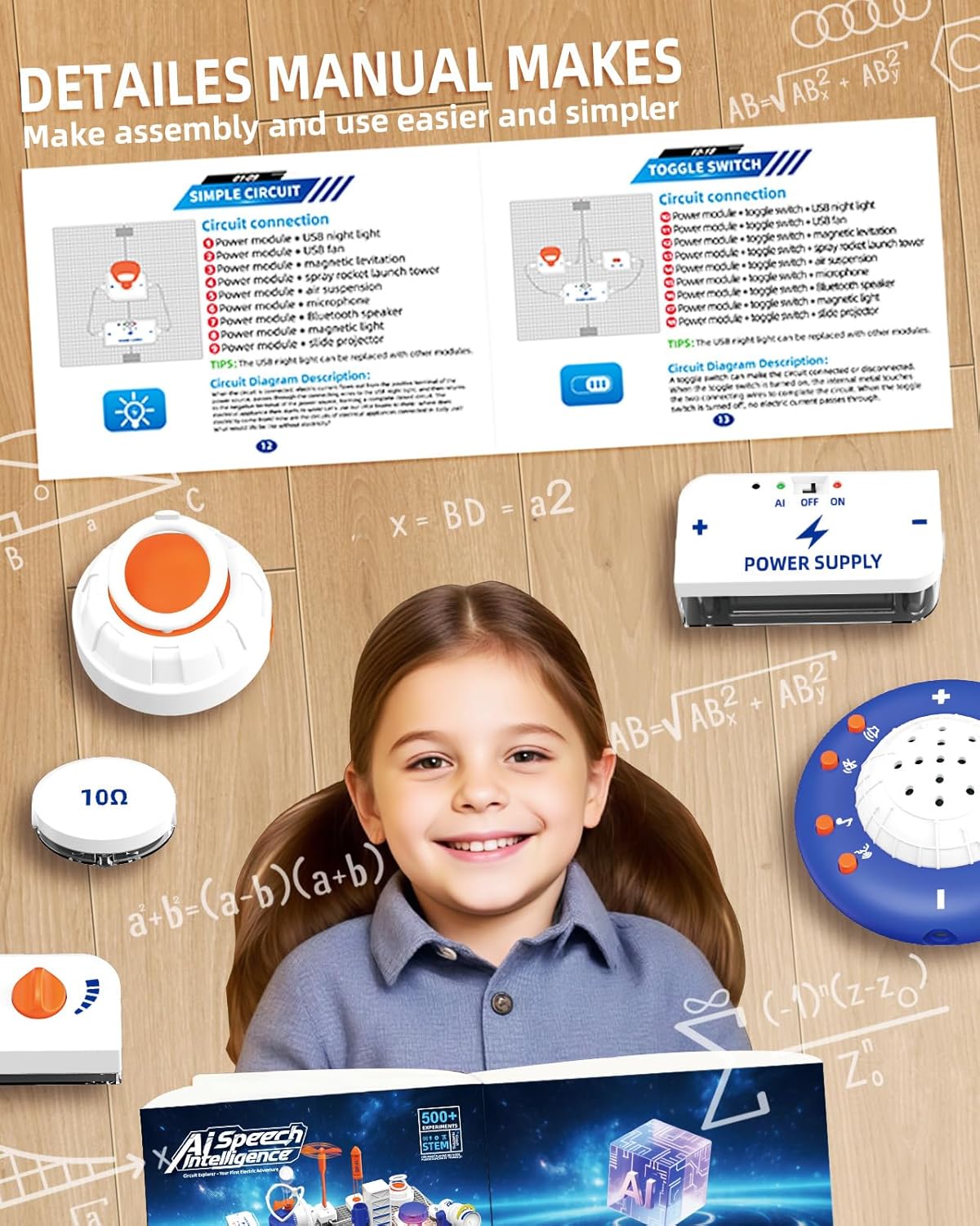Science STEM Kits for Kids, Electronics Exploration Kit, 66 Pcs DIY Circuit Parts, Over 1200 Projects, STEM Educational Toy Gifts for Kids Boys Girls Ages 3 4 5 6 7 8 9 10 11 12, Color Project Manual - Image 7