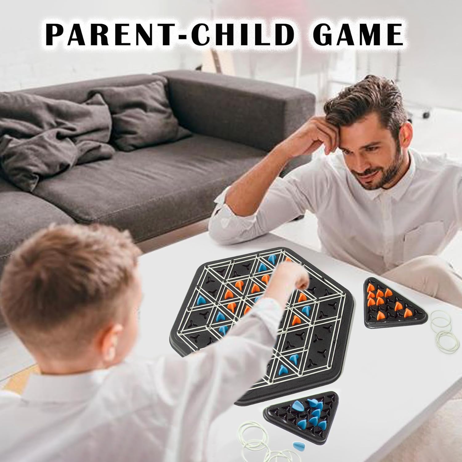 Chain Triangle Chess Game, Rubber Band Geoboard Chess Game, Strategy Board Games for Family Night Game, Family Games for Kids and Adults, 2 to 4 Players - Image 4