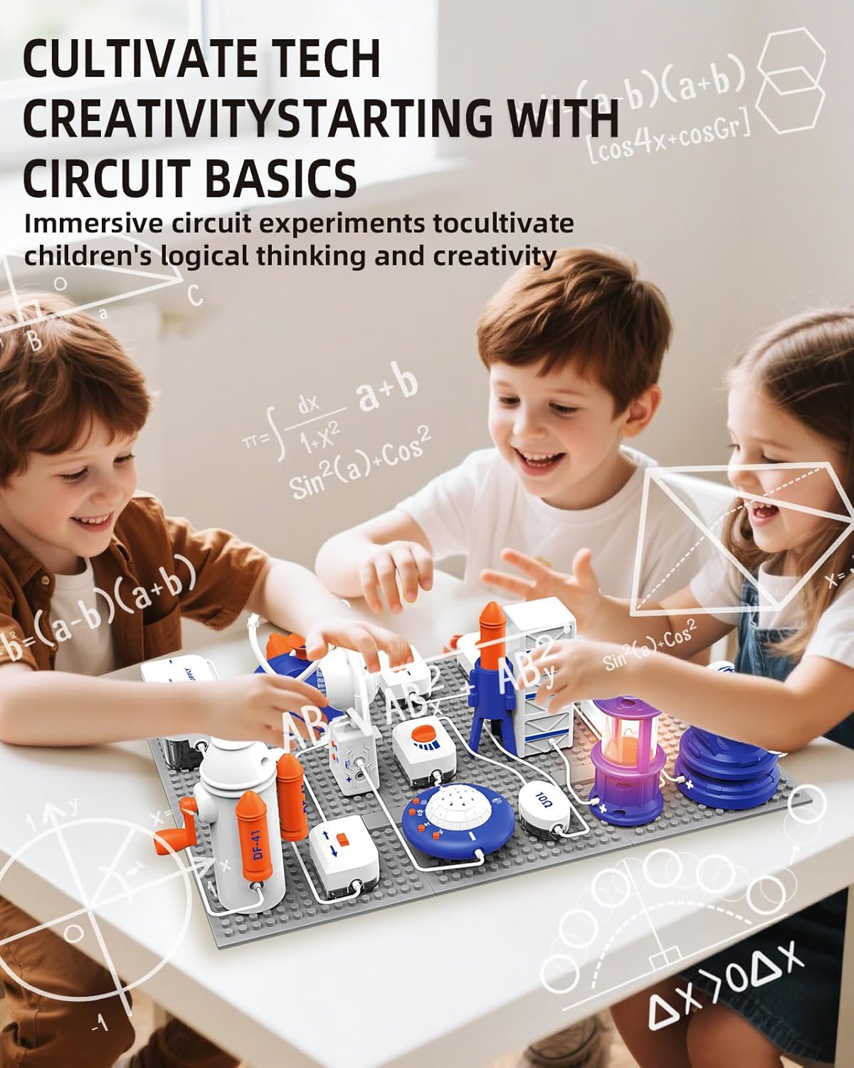 Science STEM Kits for Kids, Electronics Exploration Kit, 66 Pcs DIY Circuit Parts, Over 1200 Projects, STEM Educational Toy Gifts for Kids Boys Girls Ages 3 4 5 6 7 8 9 10 11 12, Color Project Manual - Image 2