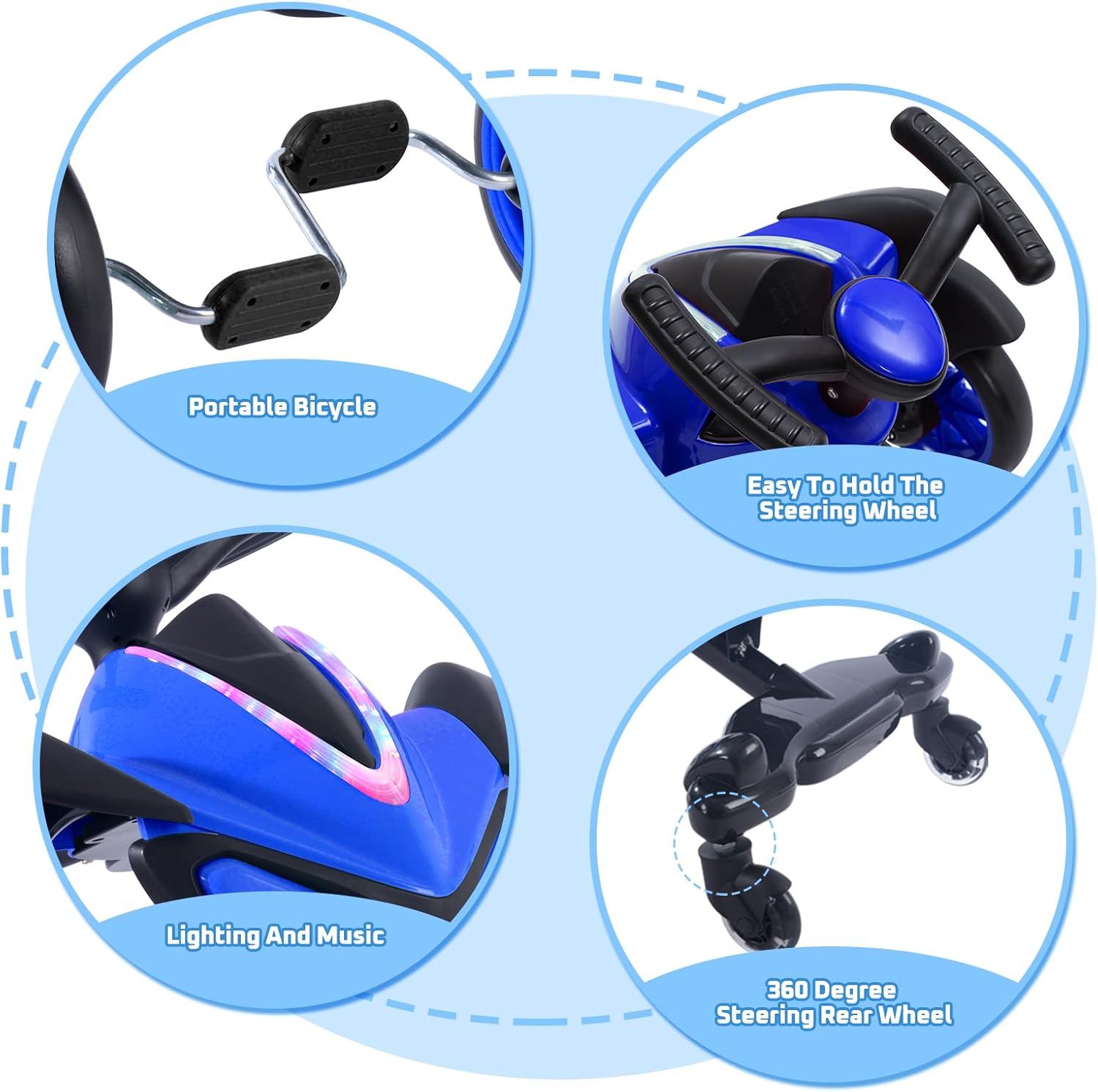 2-in-1 Kids Drift Bike - Crazy Drift Tricycle for Toddlers and Kids 3-5 Years Old - Image 4