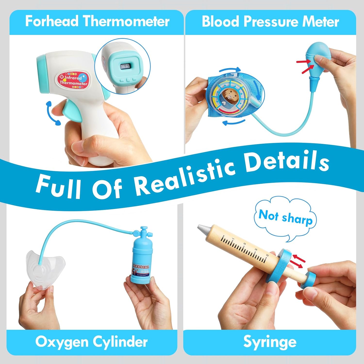 Lehoo Castle Doctor Kit for Toddlers 3-5, Kids Doctors Play Set, Pretend Play with Doctor Costume Toy Stethoscope Medical Kits for Girls Boys 3 4 5 - Image 3