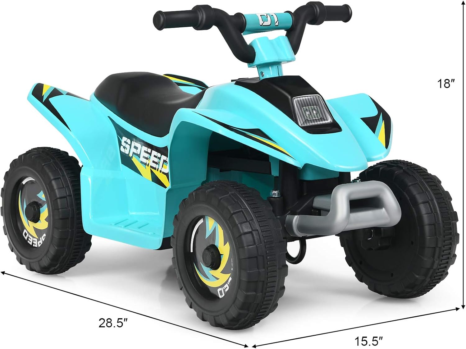 Costzon Kids ATV, 6V Battery Powered Electric Quad, Forward/Reverse Switch, Rear Wheeler Motorized Ride On Mini Vehicle Car for Toddlers Boys Girls, Ride on ATV (Blue) - Image 7