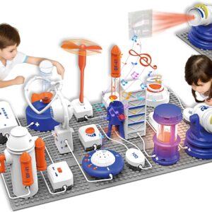 Science STEM Kits for Kids, Electronics Exploration Kit, 66 Pcs DIY Circuit Parts, Over 1200 Projects, STEM Educational Toy Gifts for Kids Boys Girls Ages 3 4 5 6 7 8 9 10 11 12, Color Project Manual