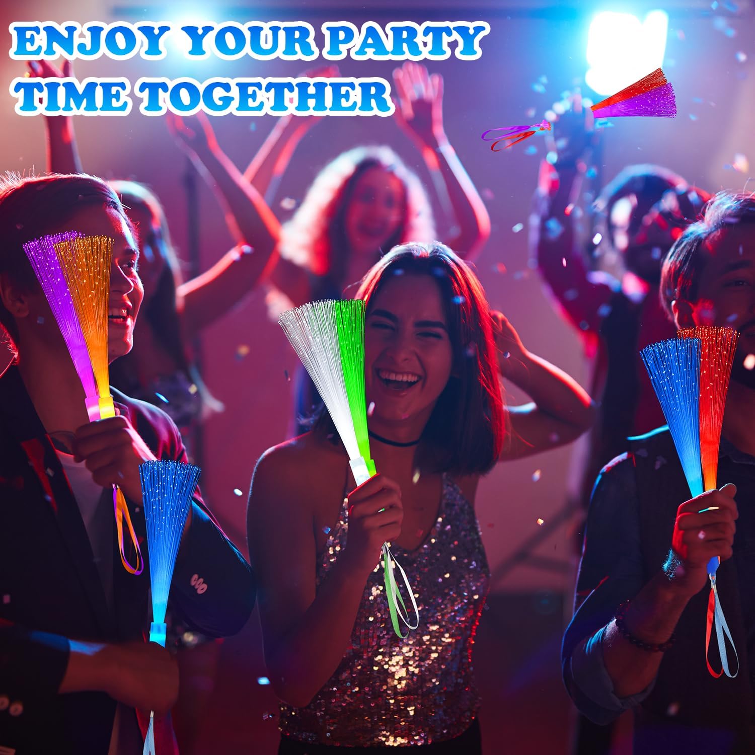 6 Pack Glow Sticks Toys Party Favors Supplies for Kids, Light Up Camping Essentials Games Fiber Optic Wand Sparklers Fireworks for Toddlers, Neon Accessories Decorations for Basket, Wedding, Birthday - Image 4