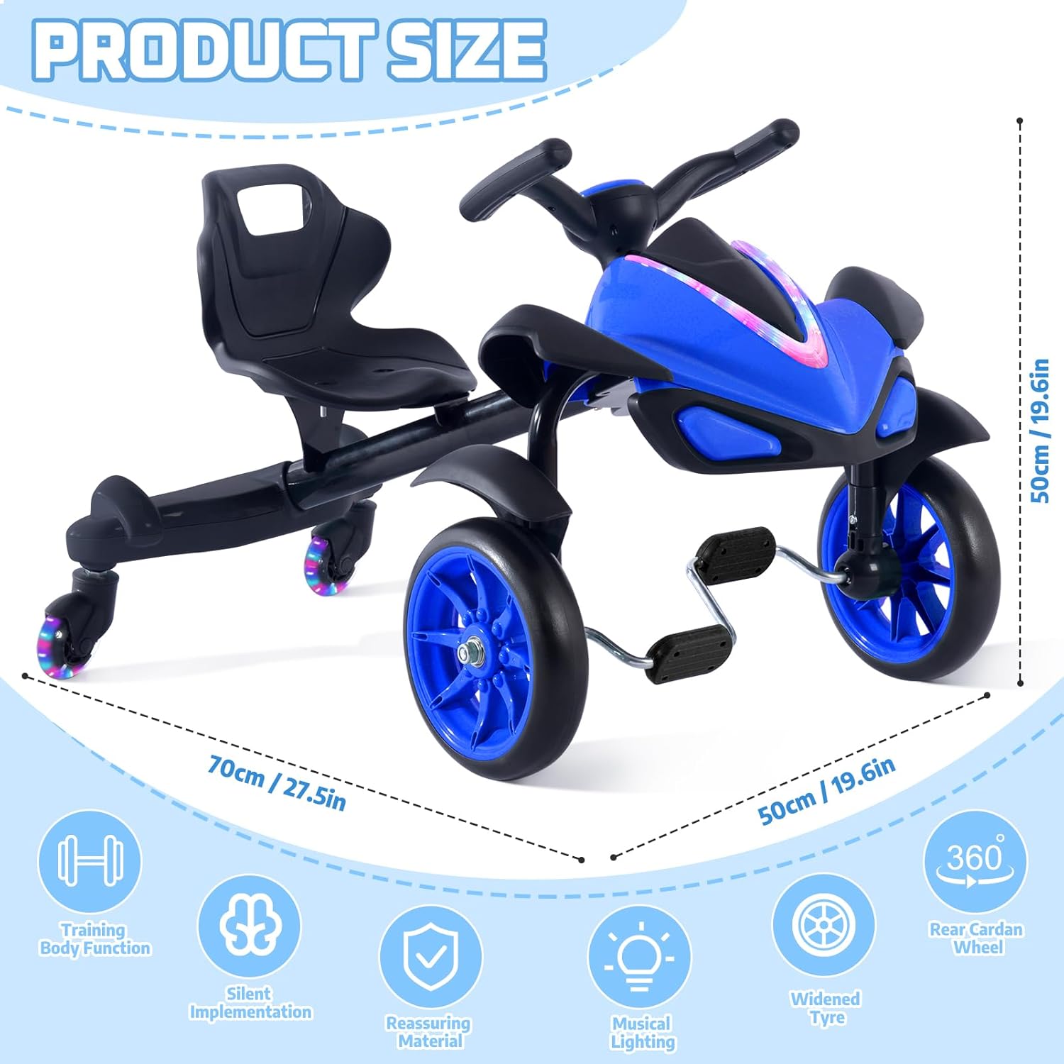2-in-1 Kids Drift Bike - Crazy Drift Tricycle for Toddlers and Kids 3-5 Years Old - Image 5