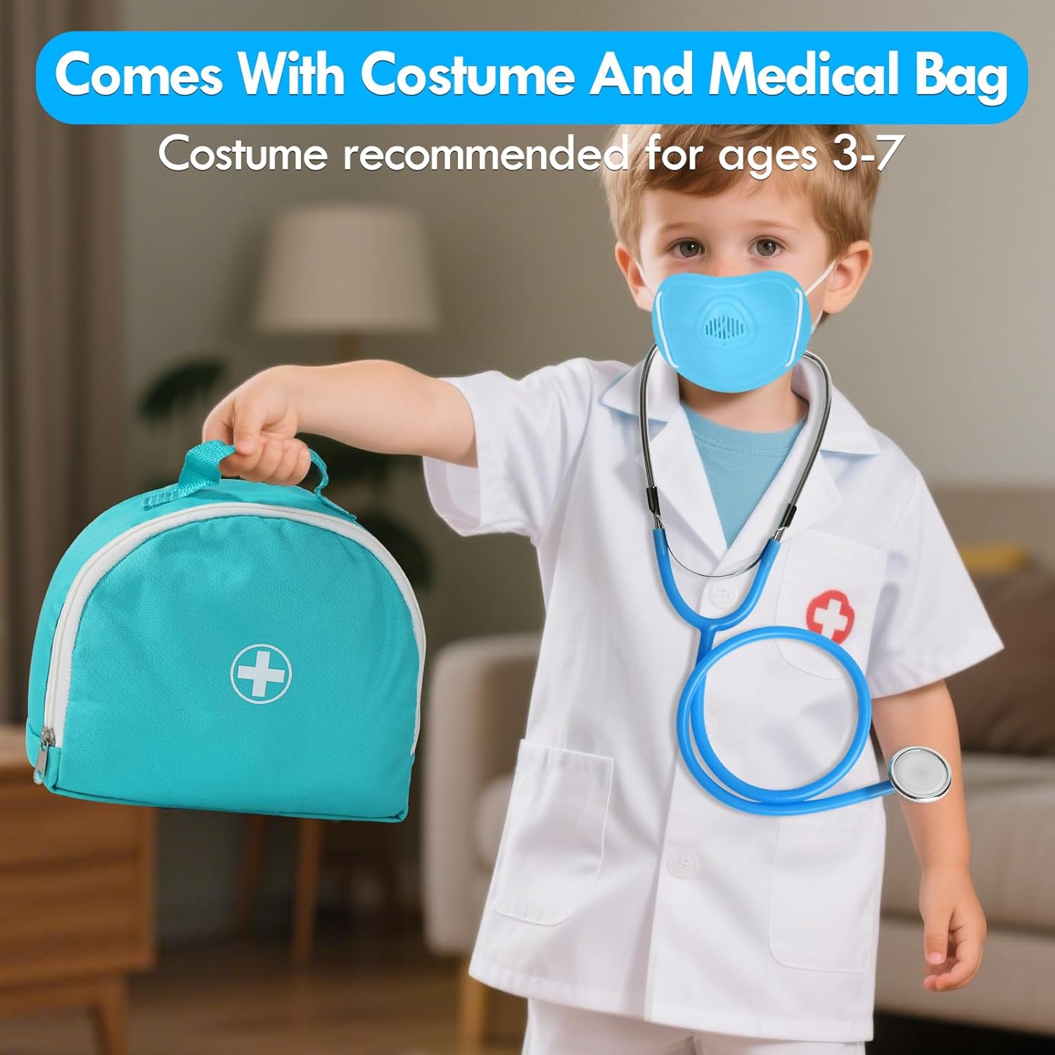 Lehoo Castle Doctor Kit for Toddlers 3-5, Kids Doctors Play Set, Pretend Play with Doctor Costume Toy Stethoscope Medical Kits for Girls Boys 3 4 5 - Image 4