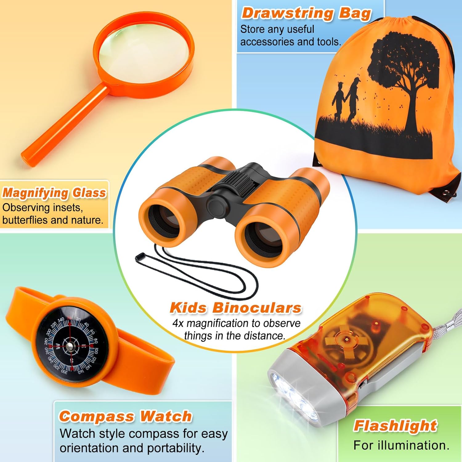 YOPINSAND Kids Explorer Kit & Bug Catcher Kit, Camping Gear for Kids, Outdoor Exploration Set with Backpack & Binoculars, Ideal Outdoor Adventure Toys for Boys Girls 3-12 - Image 4