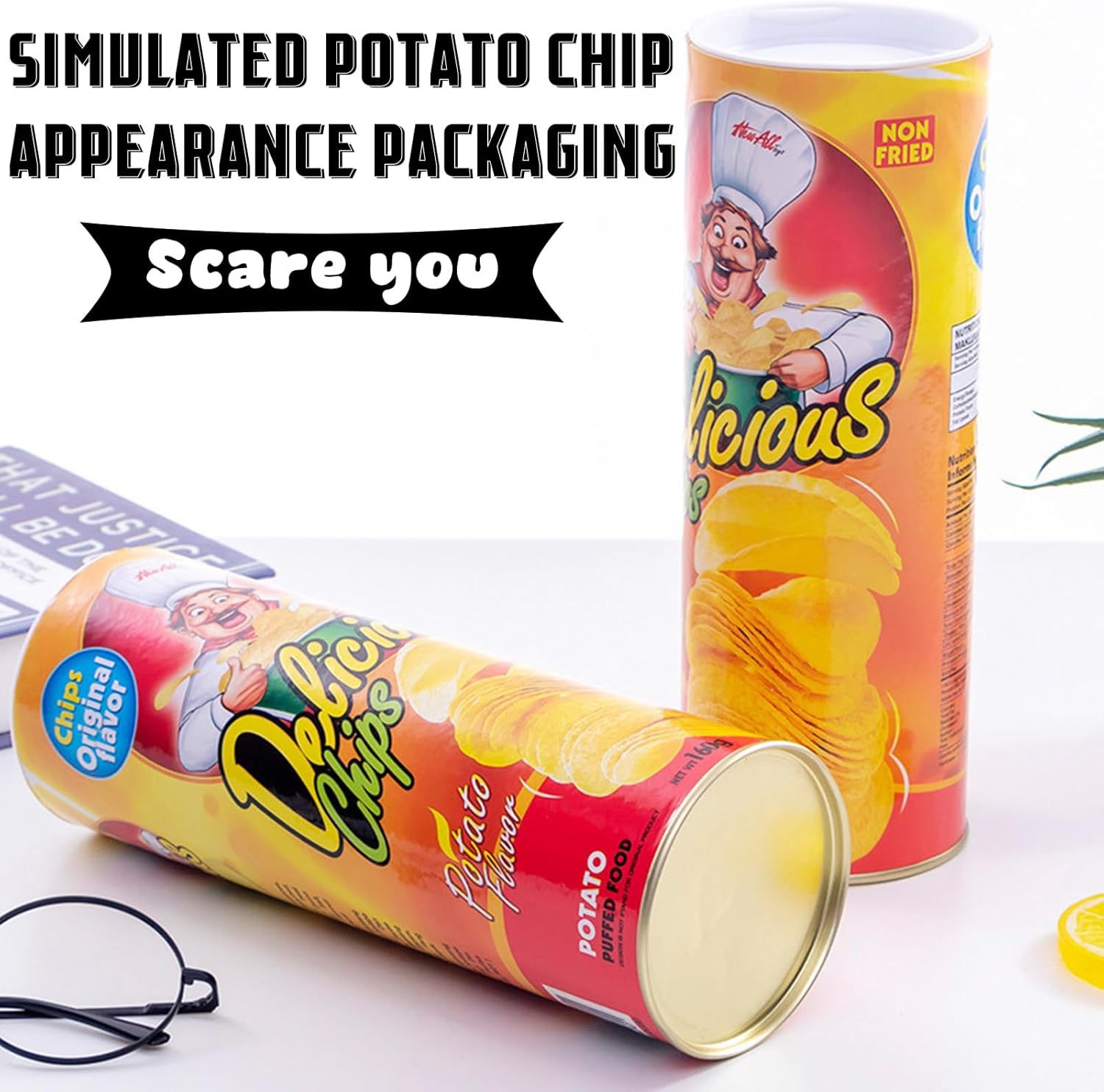 Winbar Prank Gifts for Kids, Funny Classic Snake in a Can Prank for Kids Magic Potato Chip Cans Fries Toys April Fools' Day and Halloween Party Decoration - Image 3