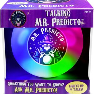 Talking Mr. Predicto Fortune Telling Ball – Ask a Question & Hear 30+ Mystical Predictions Spoken Out Loud – Color Changing Crystal Ball with LED Lights & Sound – Fun Novelty Toy for Kids Ages 6+
