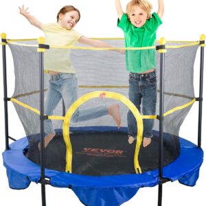 VEVOR 5FT Trampoline 50″/55″/56 * 35″ for Indoor/Outdoor use for Toddlers, Foldable Mini Baby with Foam Handle, Recreational Birthday Gift