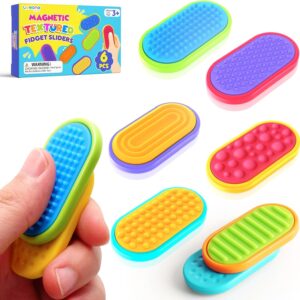 Sensory Fidget Magnet Toys for Kids: Silicone Magnetic Sliders Stress Fidgets for Autism, Stress Small Fidget Toys for Adults Office Desk / Portable Travel Prizes Classroom Must Haves, Gifts for Kids