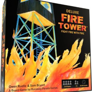 Runaway Parade Games Fire Tower Board Game Deluxe Edition- Fight Fire with Fire in This Fast-paced, Competitive Strategy Game | Easy to Learn | 10+ | 15-30 min