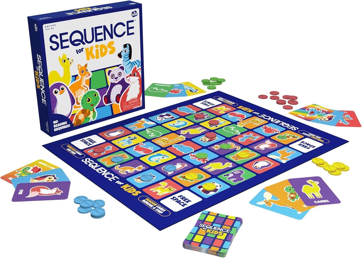 Jax SEQUENCE for Kids -- The 'No Reading Required' Strategy Game by Jax and Goliath, Multi Color, 11 inches (2-4 players) (Packaging May Vary) - Image 3