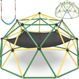 Amictoy Climbing Dome, 10FT Climber with Hammock & Swing, Jungle Gym Backyard for Kids, 2025 Upgraded Model Indoor Outdoor Toddler Play Equipment, Easy Assembly, Safety Certified