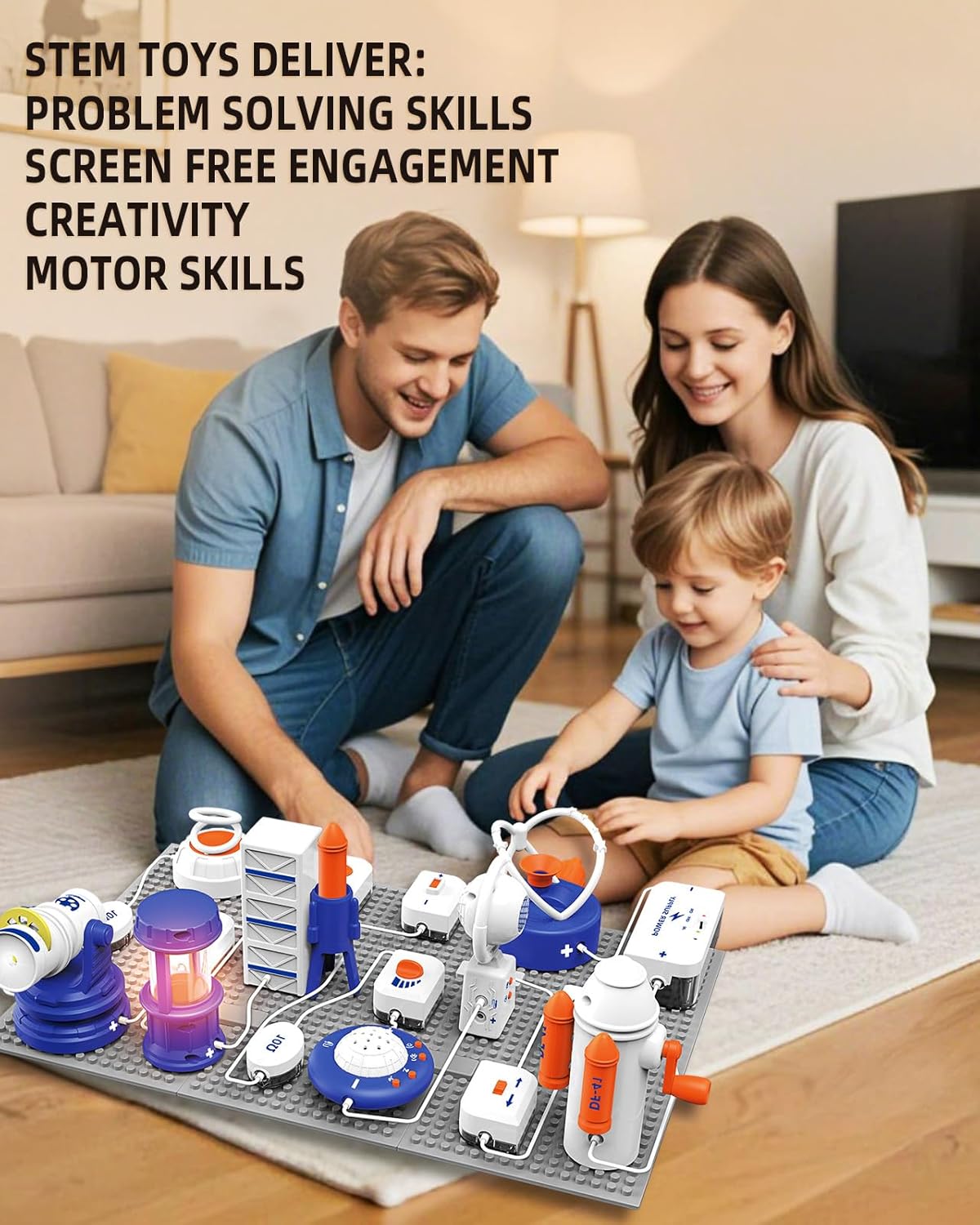 Science STEM Kits for Kids, Electronics Exploration Kit, 66 Pcs DIY Circuit Parts, Over 1200 Projects, STEM Educational Toy Gifts for Kids Boys Girls Ages 3 4 5 6 7 8 9 10 11 12, Color Project Manual - Image 4